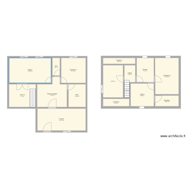 Sam Benzaqui. Plan de 16 pièces et 118 m2