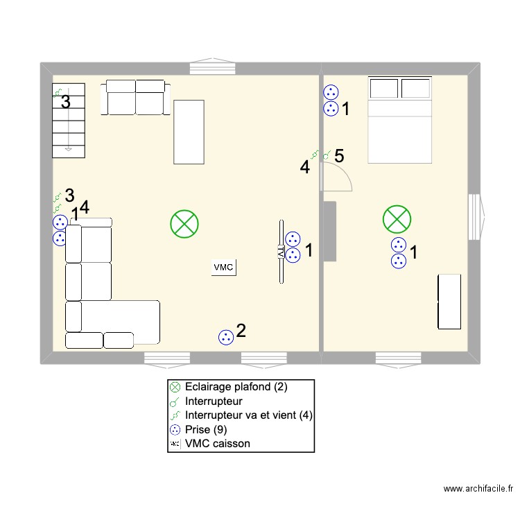 Grenier. Plan de 0 pièce et 0 m2