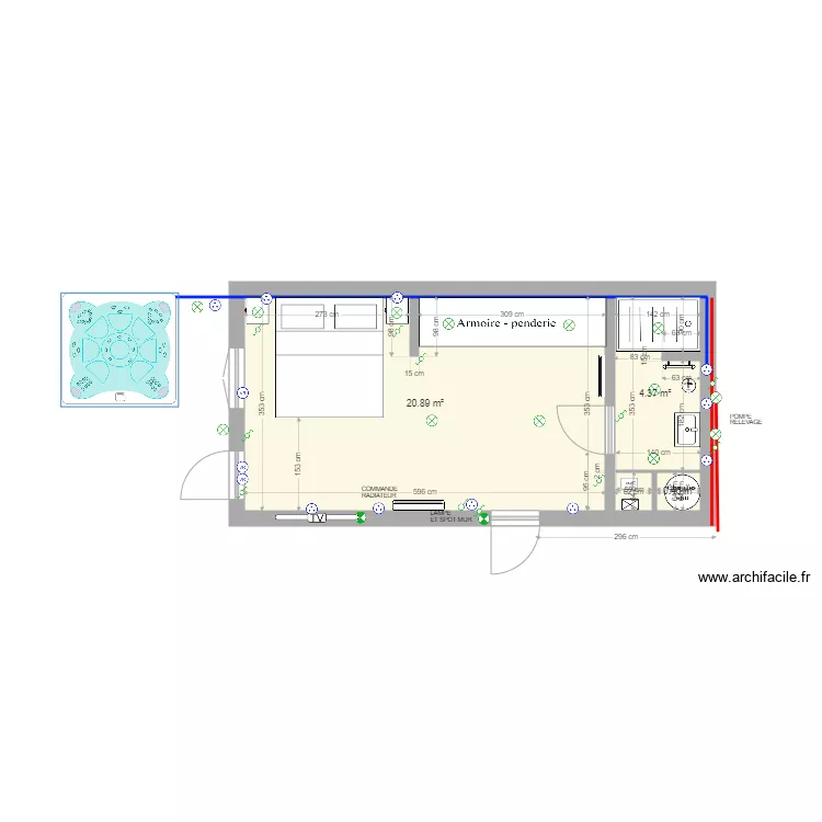 chambre. Plan de chambre. Plan de