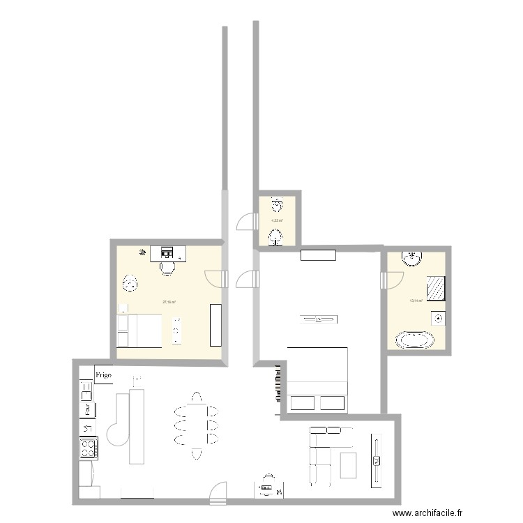 Appartement cool de Jean. Plan de 0 pièce et 0 m2