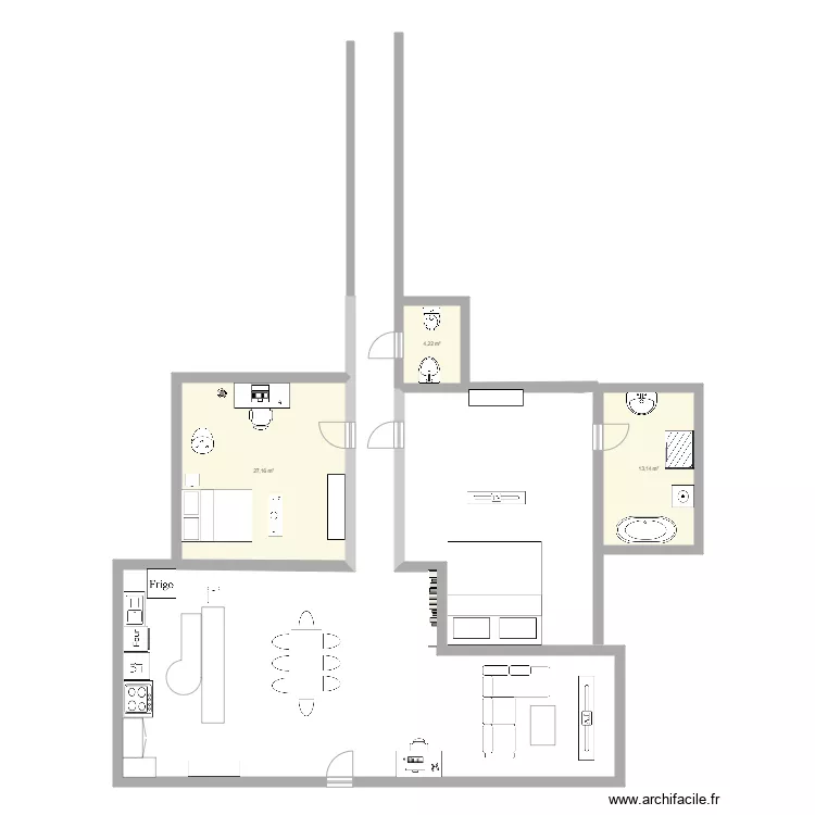 Appartement cool de Jean. Plan de 