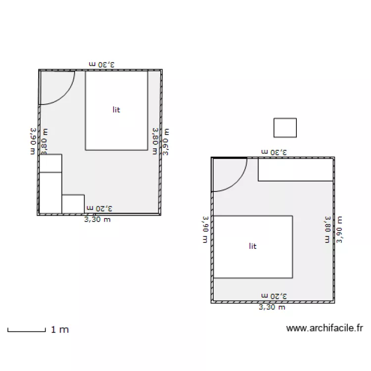 chambre. Plan de 
