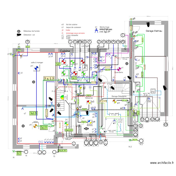 Mathieu Odernval  2018 Rez avec alarme et type cable UNIFILAIRE . Plan de 11 pièces et 415 m2