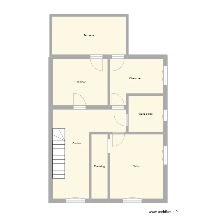 Croquis WITTMANN Etage. Plan de 7 pièces et 75 m2