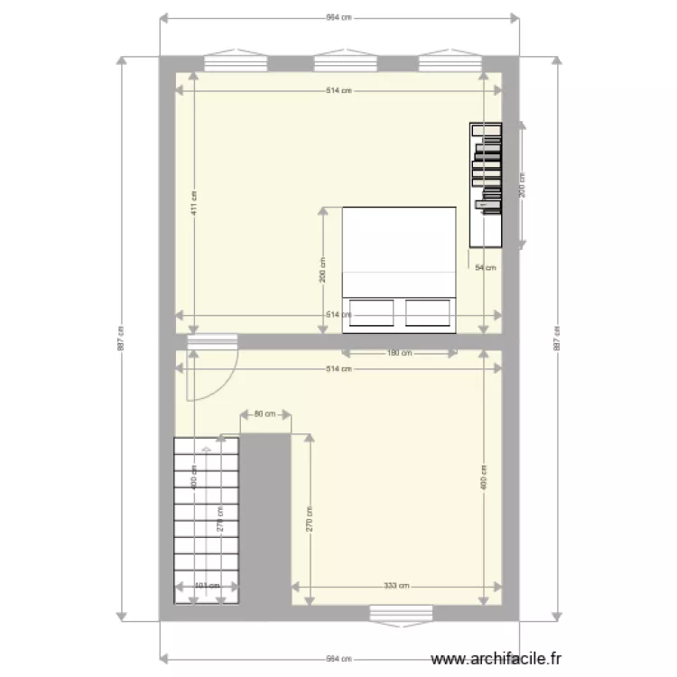 2&egrave;me &eacute;tage. Plan de 