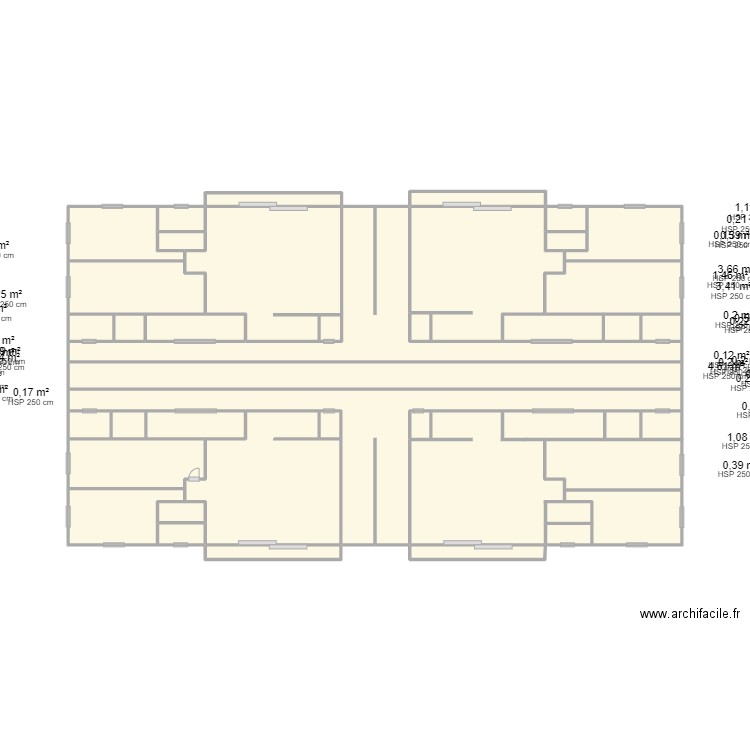 4 fois 3 Pièces. Plan de 0 pièce et 0 m2