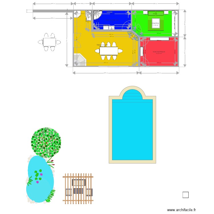 cuisine été. Plan de 0 pièce et 0 m2