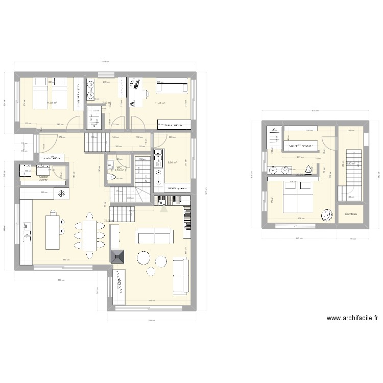 Plus Petite Maison. Plan de 10 pièces et 148 m2