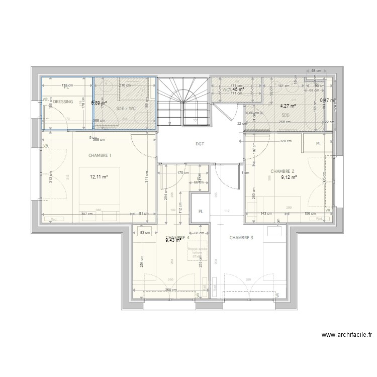 Plan original etage1. Plan de 0 pièce et 0 m2