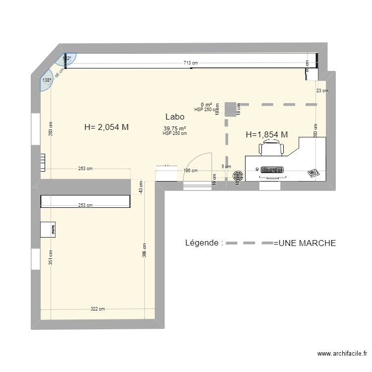 sous sol plan. Plan de 2 pièces et 40 m2