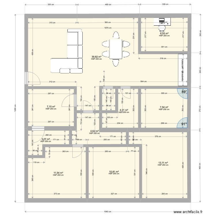 37 fin 2. Plan de 11 pièces et 110 m2