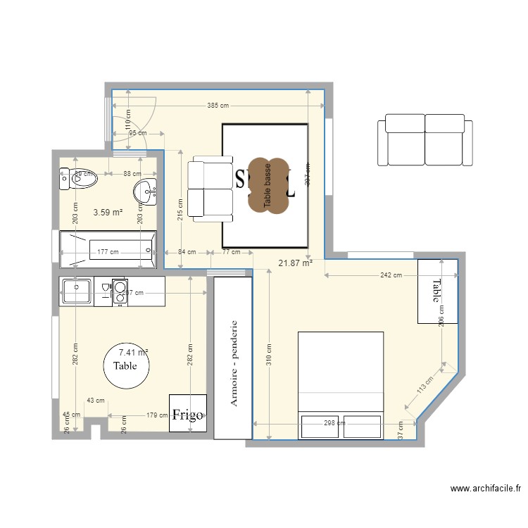 Appart Paris 2piece 5eme. Plan de 0 pièce et 0 m2