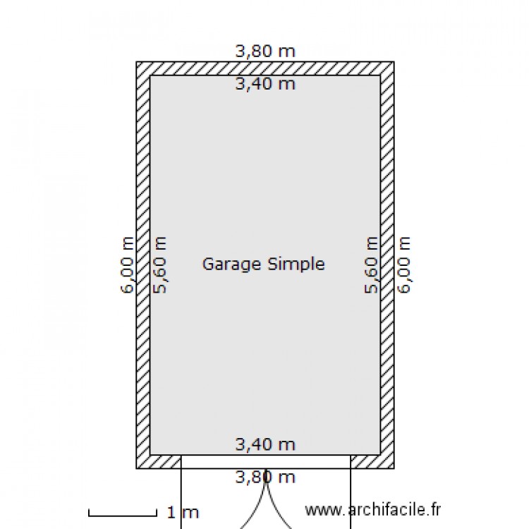 Garage Simple 19.19 M². Plan de 0 pièce et 0 m2