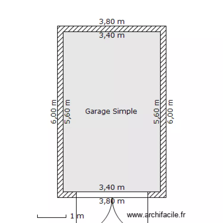 Garage Simple 19.19 M&sup2;. Plan de 