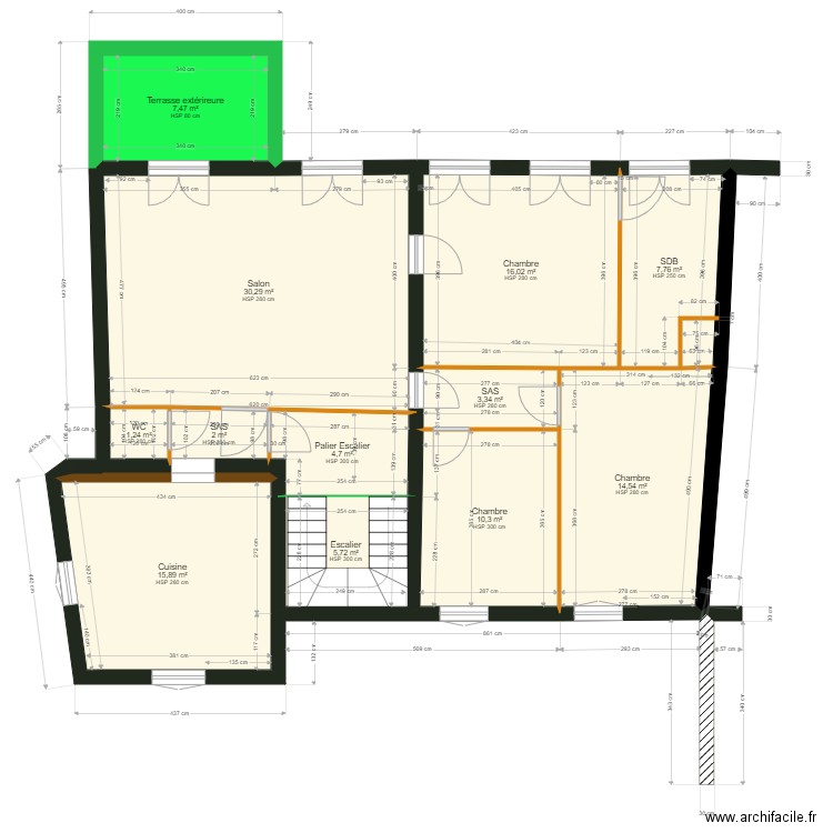 R1 AVANT TRAVAUX MAISON DE MAITRE . Plan de 0 pièce et 0 m2