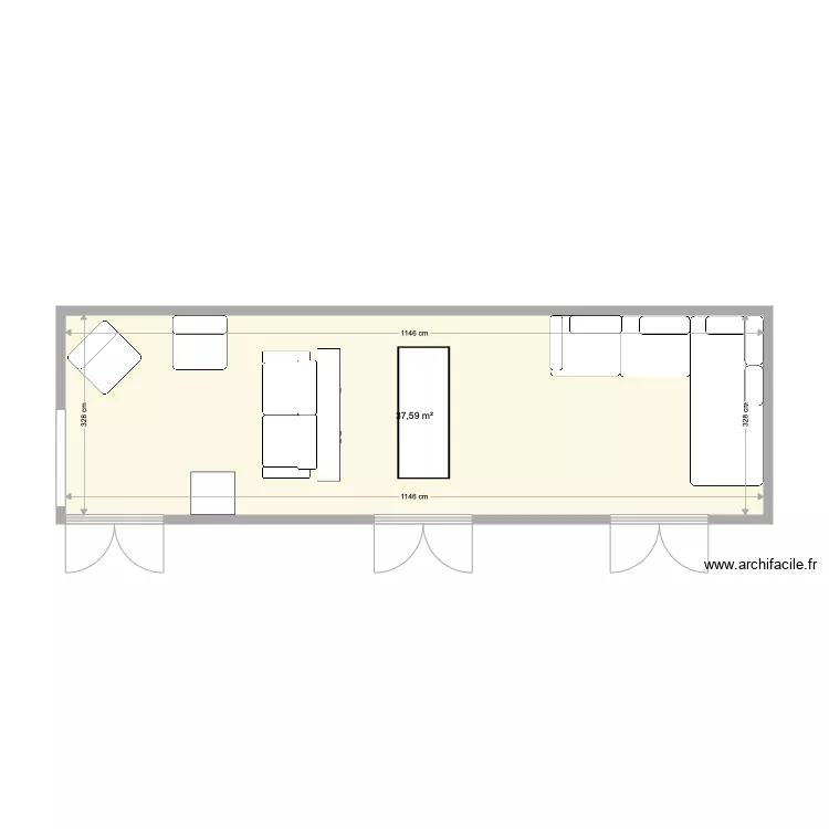 Chiberta salon. Plan de 