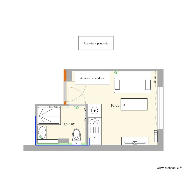 T1 50 R Bollier2. Plan de 0 pièce et 0 m2