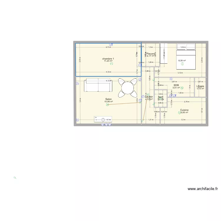 APPART ANCIEN V1. Plan de 