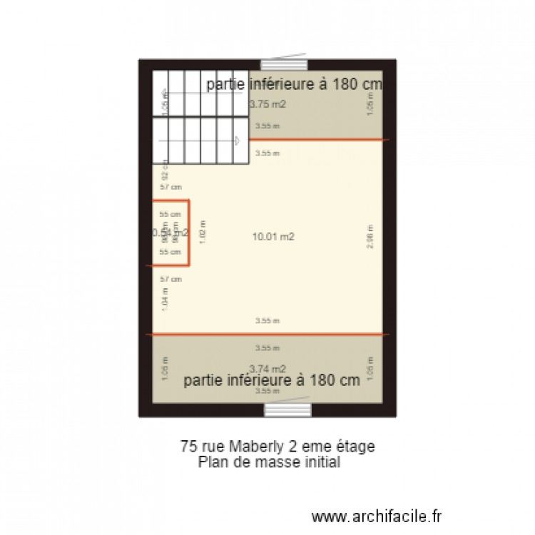 Plan de masse initial 2 eme étage 75 MABERLY. Plan de 0 pièce et 0 m2