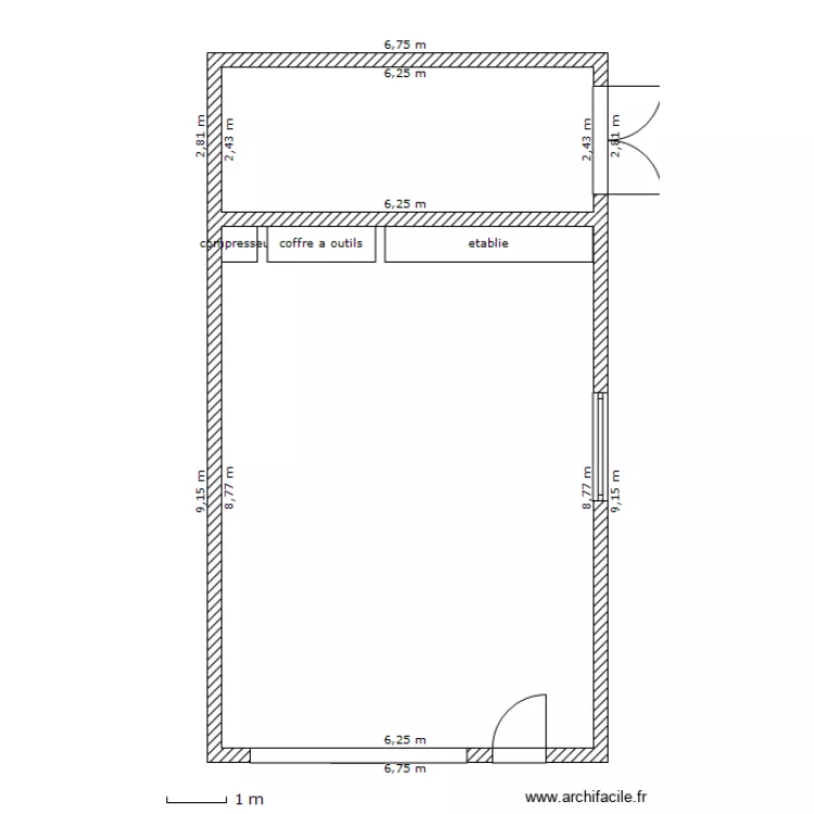 garage. Plan de 