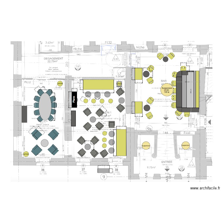 bar salon1 et salon 2   29 03 19. Plan de 0 pièce et 0 m2