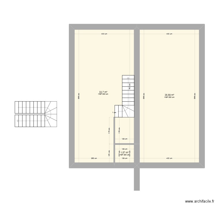 t3 etage. Plan de 3 pièces et 71 m2
