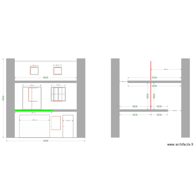 vue face 1. Plan de 0 pièce et 0 m2