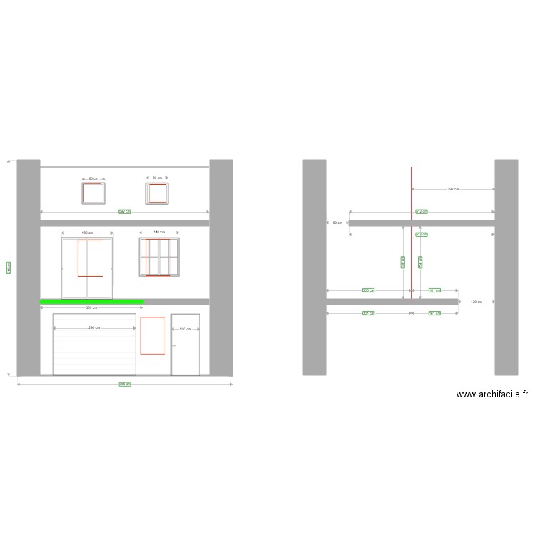 vue face 1. Plan de 0 pièce et 0 m2