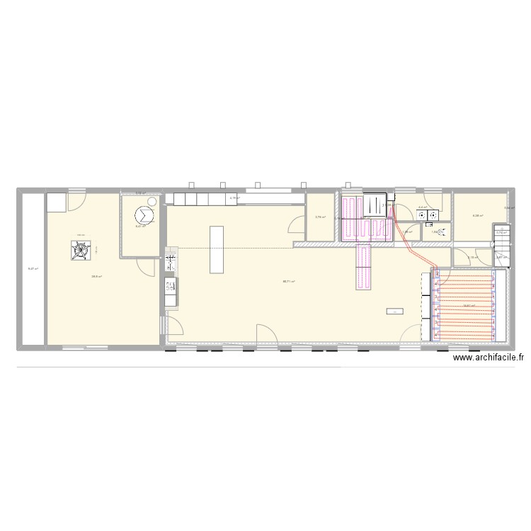 Millam PC. Plan de 19 pièces et 189 m2