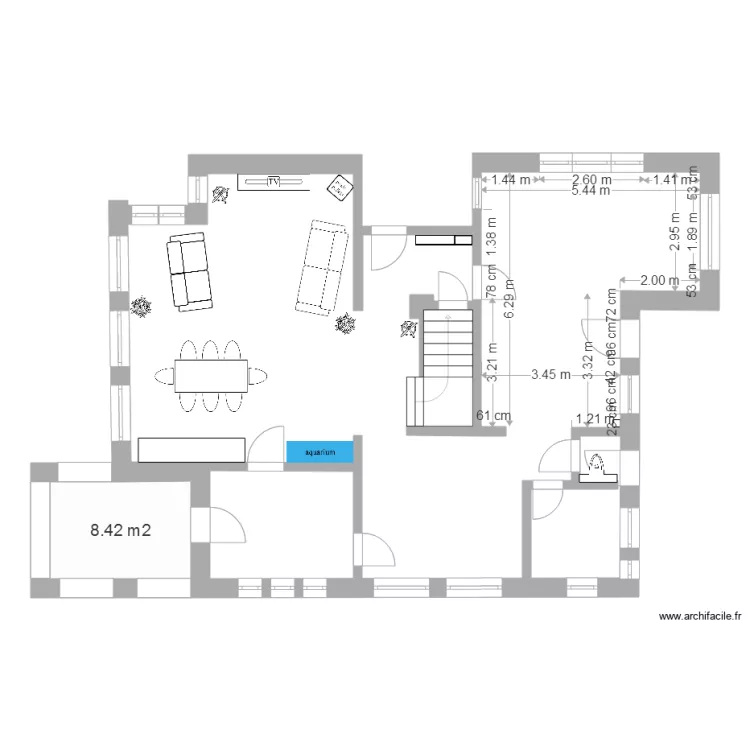  cuisine apres travaux cotes. Plan de 
