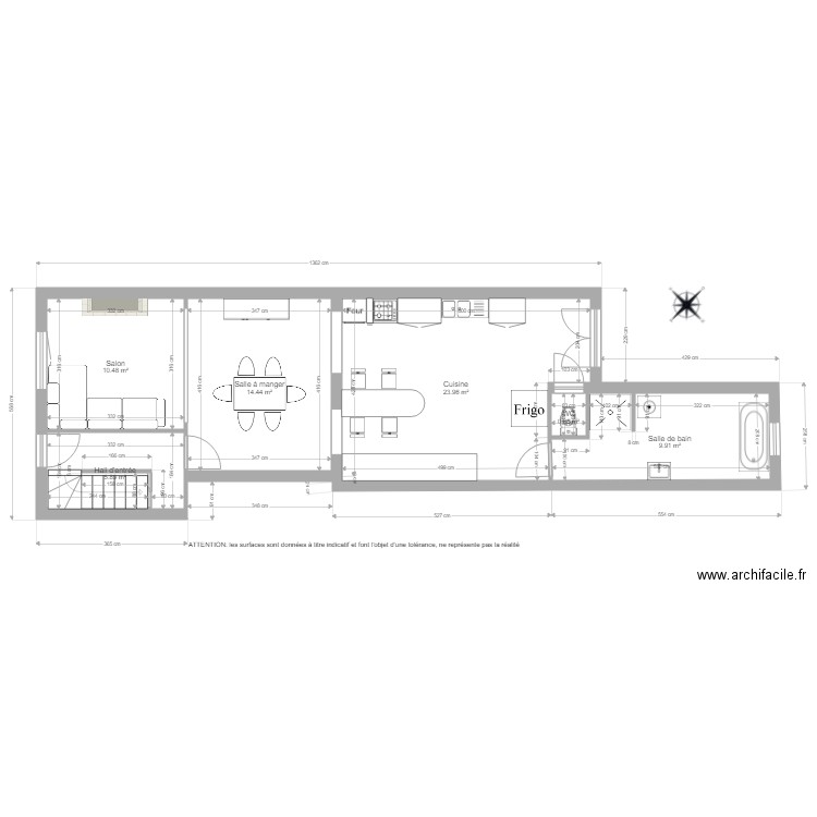 BI 1638 RDC coté. Plan de 0 pièce et 0 m2