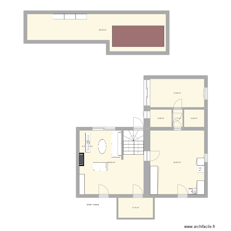 Pierre nantaise. Plan de 8 pièces et 99 m2