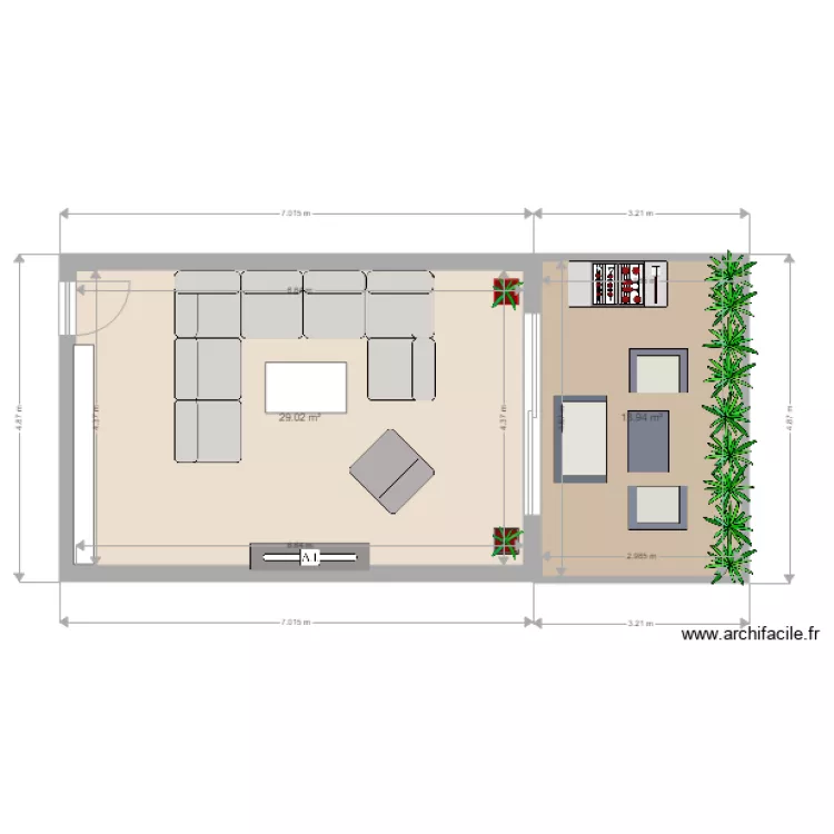 salon terrasse. Plan de salon terrasse. Plan de