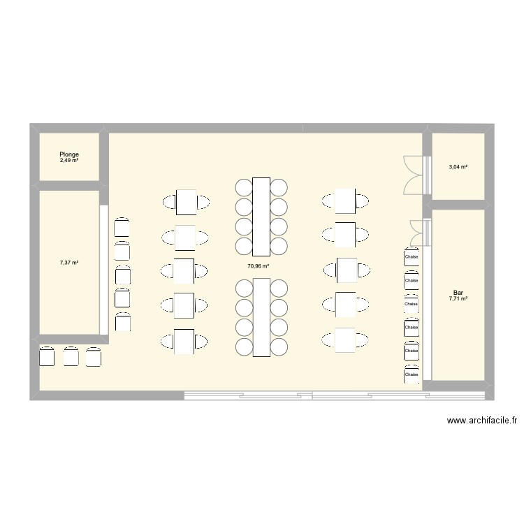 Restaurant . Plan de 0 pièce et 0 m2