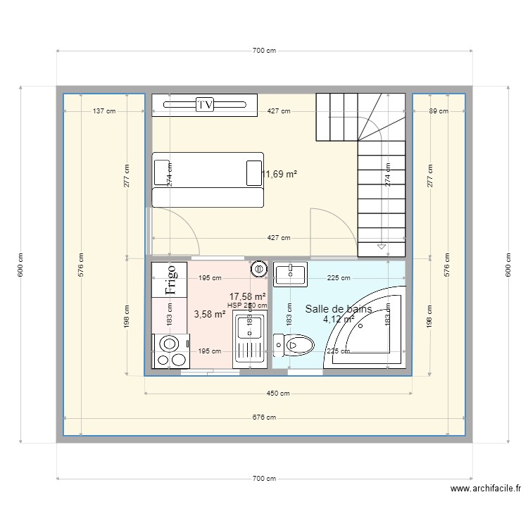 Chalet 2P+E+. Plan de 10 pièces et 74 m2