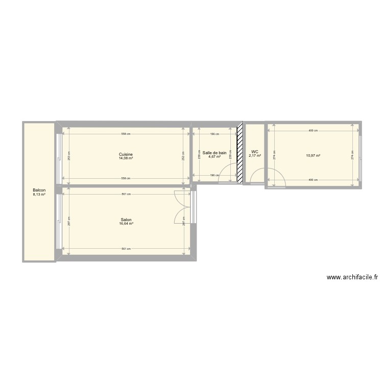 Nice 1. Plan de 6 pièces et 57 m2