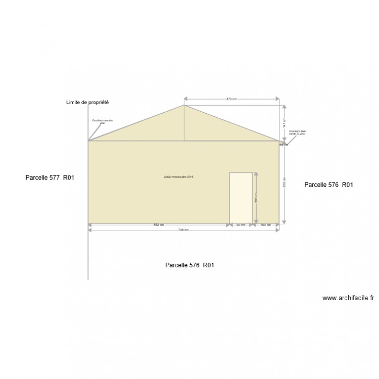 Façade Sud . Plan de 0 pièce et 0 m2