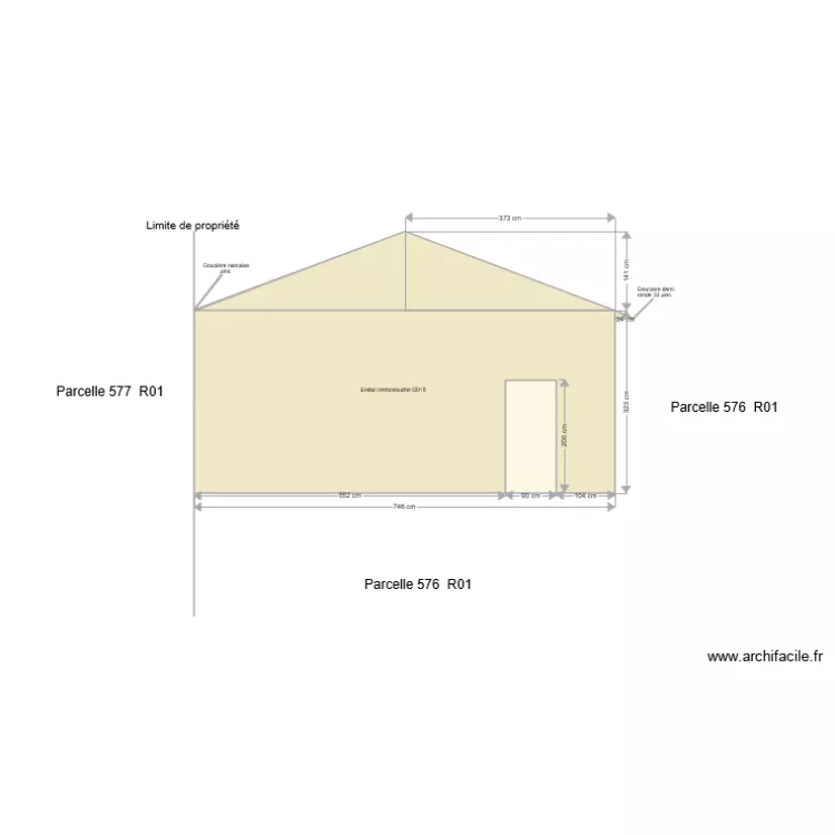Fa&ccedil;ade Sud . Plan de 