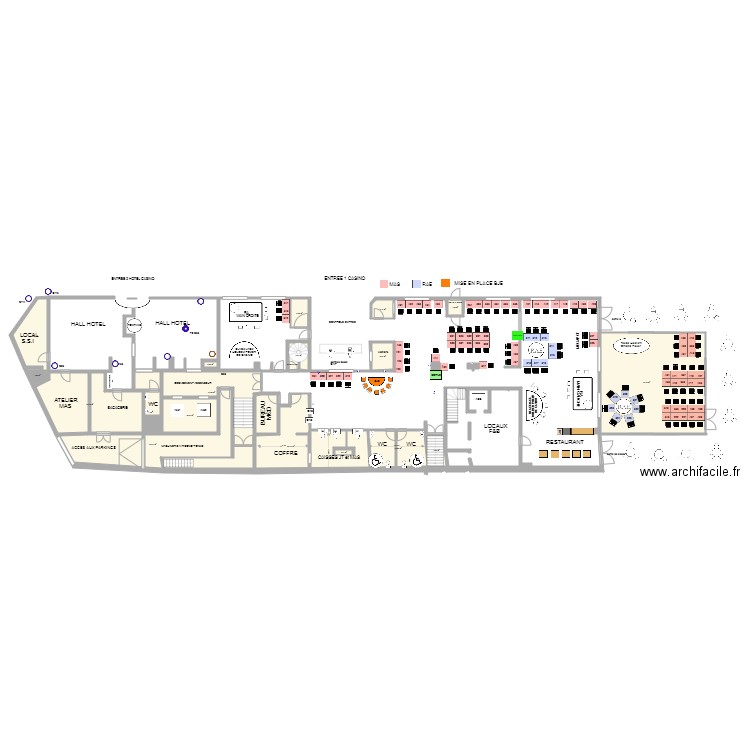 Plan de salle RDC  au 03 février 2020. Plan de 0 pièce et 0 m2