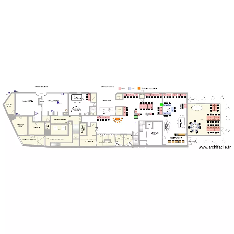 Plan de salle RDC  au 03 f&eacute;vrier 2020. Plan de 