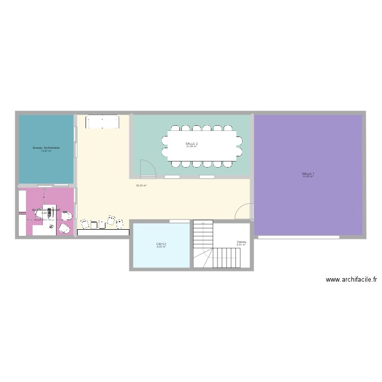 Plan des bureaux. Plan de 7 pièces et 146 m2