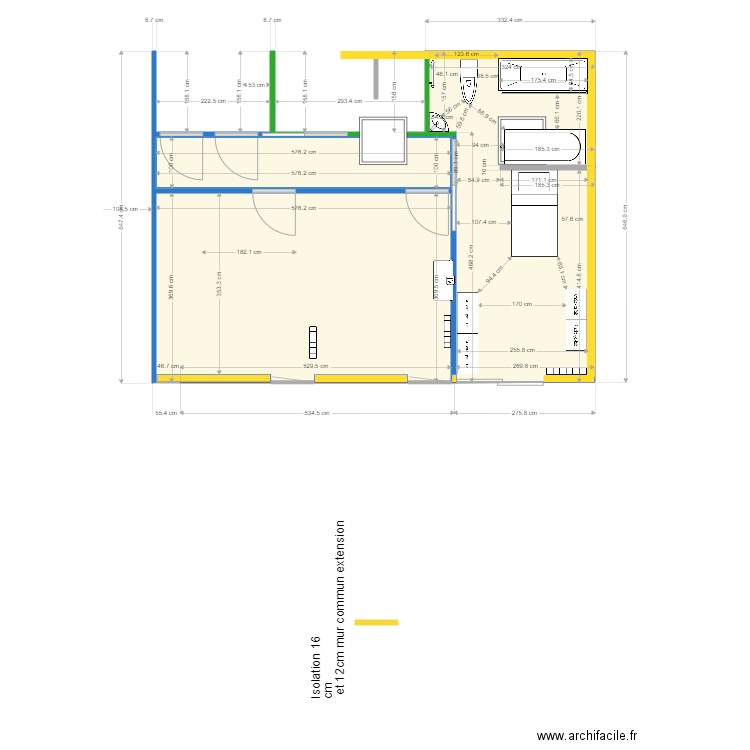 Plan Config Elsa WC coté baignoire. Plan de 0 pièce et 0 m2