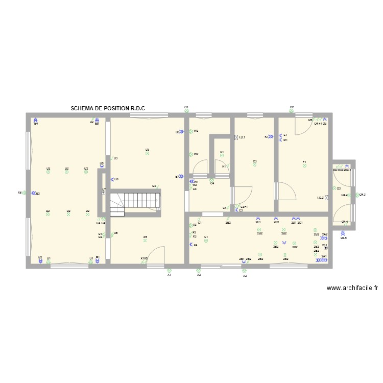 Implatation Matassi RdC. Plan de 0 pièce et 0 m2