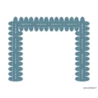 Implantation tables rect 70 pers en U