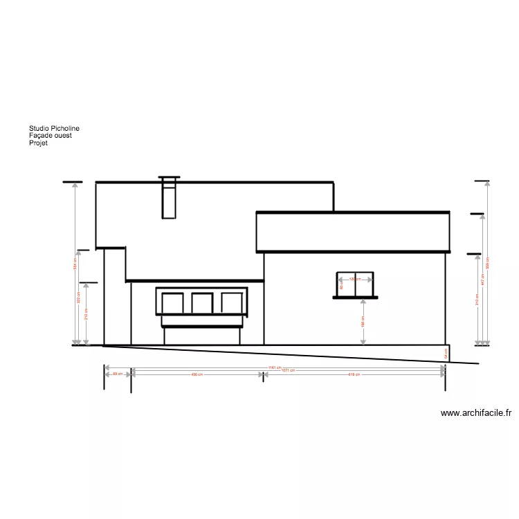 Studio Picholine fa&ccedil;ade ouest projet 04 18. Plan de 