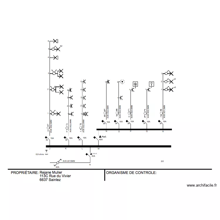 UNIFIFILAIRE MICHEL SAINLEZ. Plan de 
