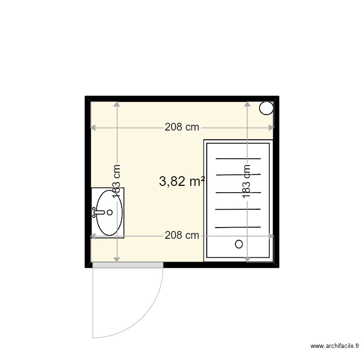 THIE CHRISTINE . Plan de 1 pièce et 4 m2