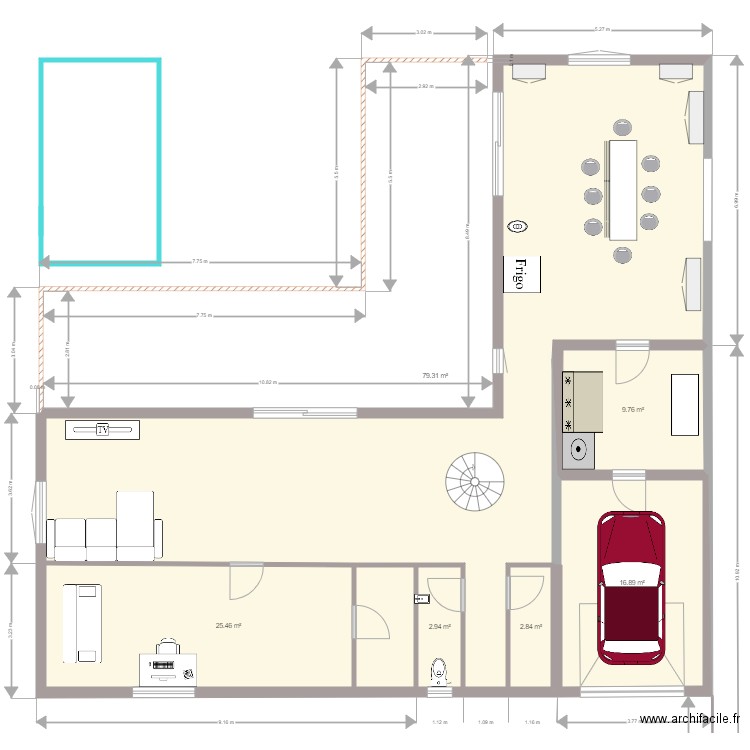 MAISON CHIGNIN 2. Plan de 6 pièces et 137 m2