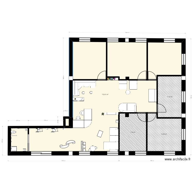 CABINET. Plan de 5 pièces et 149 m2