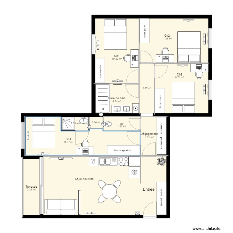 Aménagement Brisepotière. Plan de 0 pièce et 0 m2